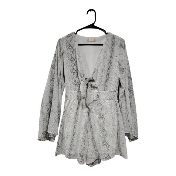 Altar'd State Women's Snakeskin Flowy Long-Sleeved Romper Jumper Size Sm… - Picture 1 of 12